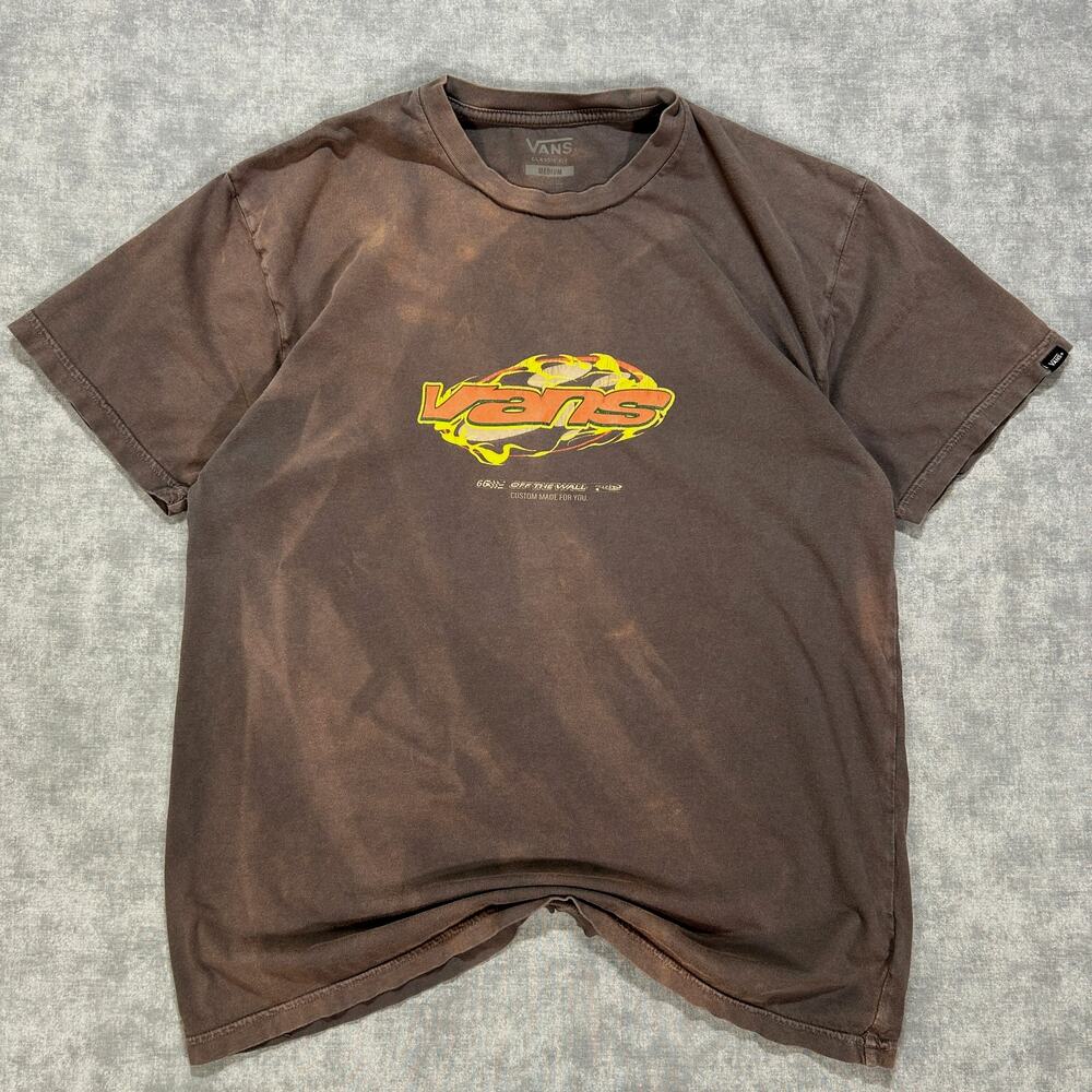 Vans Off The Wall Custom Made For You Y2K Graphic T-Shirt Gray Mens M Skater